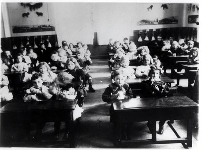 Children in a classroom by French Photographer